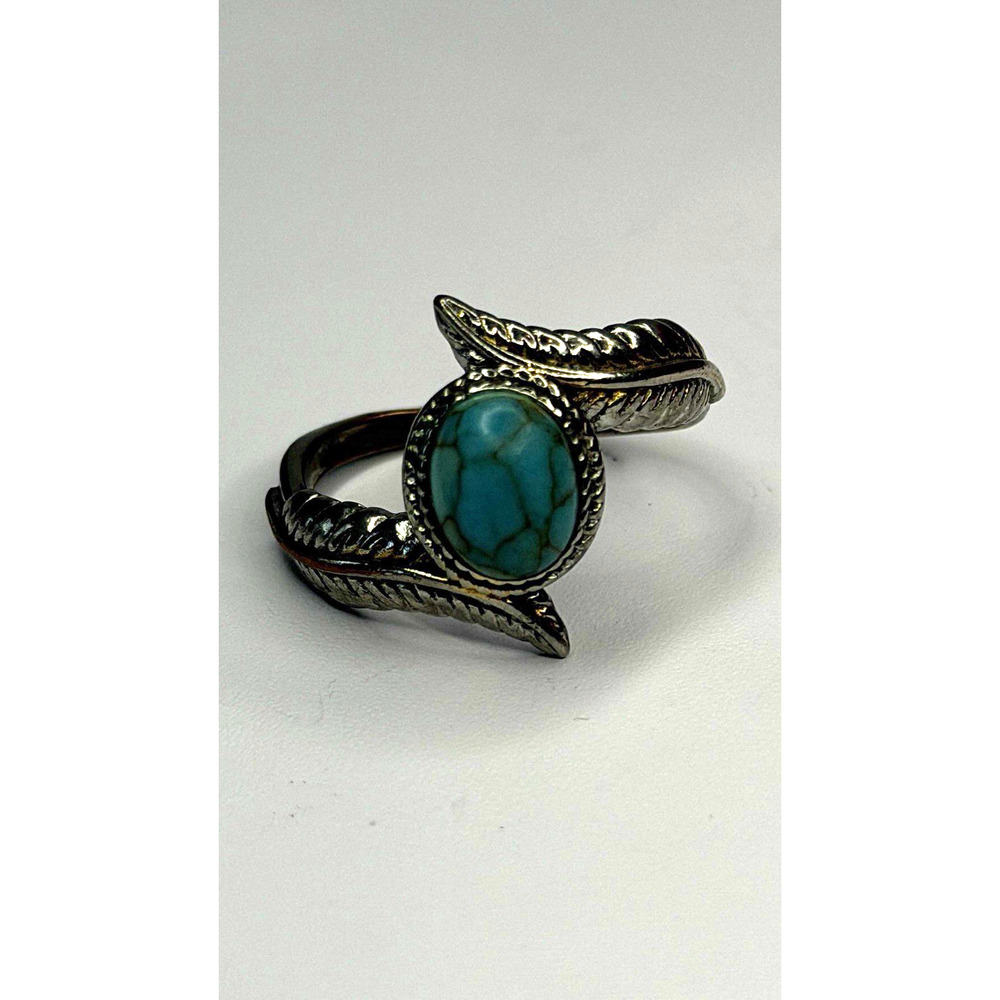 Vintage 925 Sterling Silver Blue Turquoise Ring Size 10